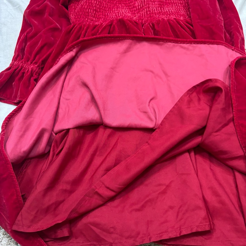 Brand new with Tags Janie and Jack The Velvet Smocked Dress Red Size 10 - Picture 7 of 13